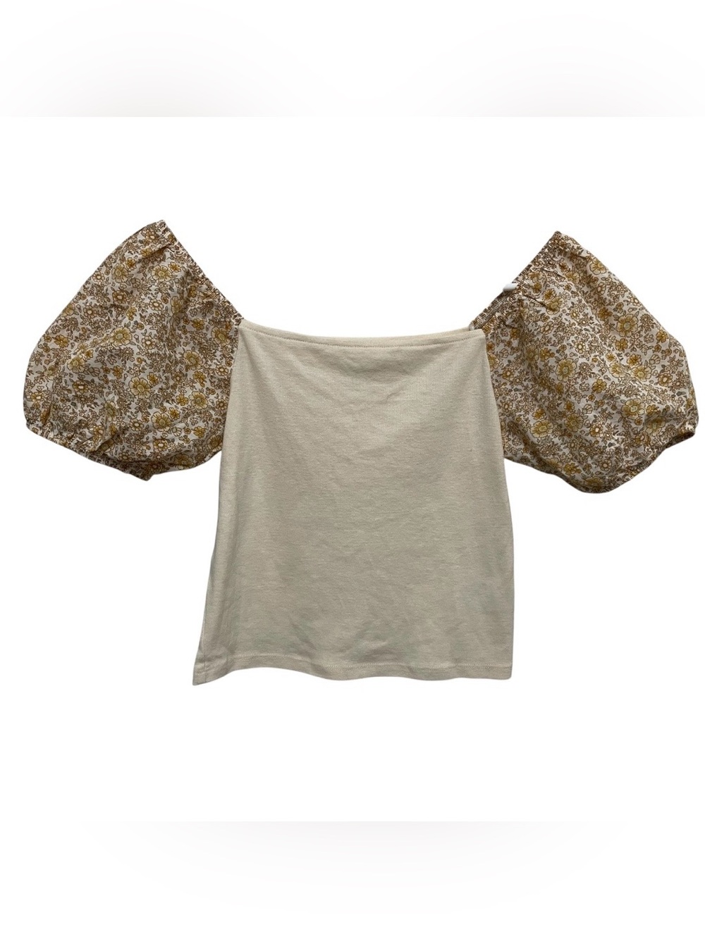 American eagle square neck floral puff sleeve top